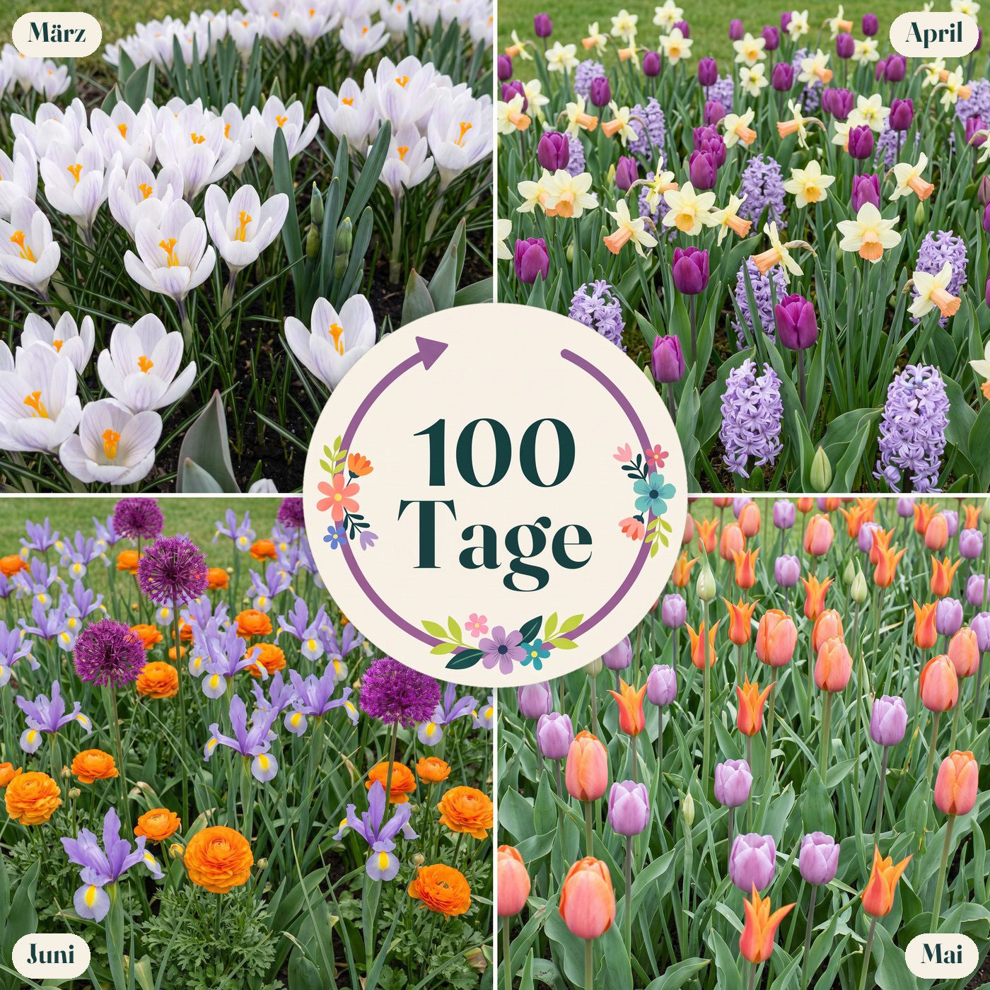 Fertigbeet '100 Tage – orange & lila' (1 m²)